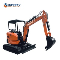 Mini-excavatrice sur chenilles en caoutchouc de 3 tonnes, certifiée CE/EPA, en promotion directe usine