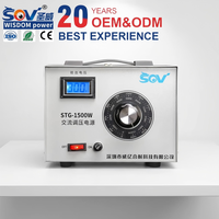 Stabilisateur de tension monophasé AC en cuivre STG-1500W avec une efficacité de 90% 50/60Hz SVC pour les appareils de laboratoire