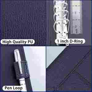 Carpeta para Chequera de 7 Anillos, Capacidad para 600 Cheques con Bolsa de Vinilo Transparente para Guardar Facturas - Product Image 3