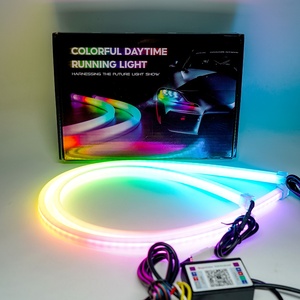 ไฟเดย์ไลท์แบบรีโมทคอนโทรล ไฟเลี้ยวแบบไหล 30 ซม. 45 ซม. RGB ไฟนำทางแบบ LED สำหรับรถยนต์ - Product Image 1