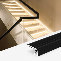 KC T forme étape bande lumière vers le bas Pc Pmma couverture Led escalier nez profilés d'extrusion d'aluminium