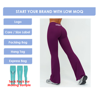 Leggings évasés pour femme en nylon brossé léger, respirant, ultra-doux, taille haute, effet ventre plat, avec logo personnalisé