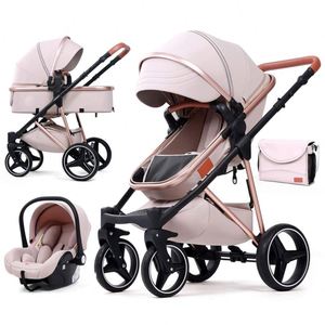 Newborn <b>Foldable</b> Baby Carriage 3 in 1 Pram Stroller Baby <b>Trolley</b> Travel Stroller Car Luxury Baby Stroller 3 in 1 With Car Seat - Product Image 3