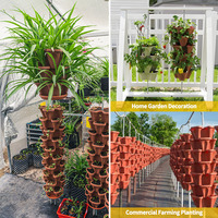 Pots de fleurs et jardinières de jardin de couleur terre cuite PP et UV à arrosage automatique empilable