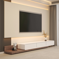 Mueble de TV Flotante Moderno Santopova con Panel de Pared Retroiluminado LED y Almacenamiento Minimalista para Sala de Estar