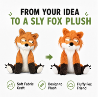Peluche renard orange personnalisée à yeux bouillonnants, super douce, anti-stress, directement de l'usine, fabricant OEM ODM, polyester et coton PP