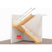 Escalier en métal de vente chaude Escalier pliable en bois Escaliers de garde-corps en verre simple Escaliers pliants en forme de L