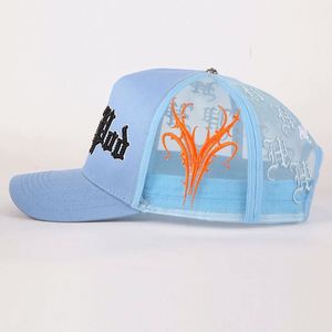 Gorras Trucker Personalizadas de 5 Paneles con Visera Precurvada, Malla, Mezclilla/Lona, para Ciclismo, Hip Hop, con Logotipo Bordado en 3D, Venta al Por Mayor - Product Image 1