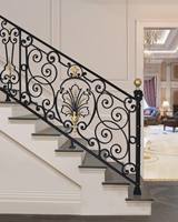 Rampe d'escalier en fer forgé Tanlong, fabriquée à la main, pour hôtel, balustrades d'escalier