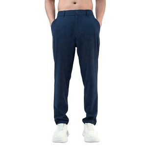 Pantalon de survêtement en molleton tricoté 100 % coton anti-boulochage pour homme, coupe large personnalisée, taille mi-haute élastique, poches décontractées – Collection Automne - Product Image 1