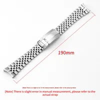 Bracelet en acier inoxydable à extrémités courbes 20 mm, bracelet métallique pour Jubilee pour Rolex, bracelet de remplacement de haute qualité