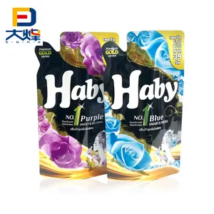 Custom Printed Moisture Proof Plastic Stand Up Bags Liquid Pouch For Detergent Packaging