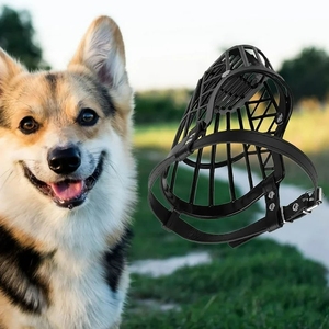 Bozal de plástico para perros, bozales de cesta transpirables para perros pequeños, medianos y grandes, antimordeduras, ladridos y masticación