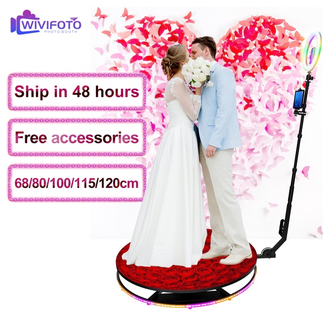 360 Selfie Booth Selfie Platform 360 Photo Booth Machine for Spin Rotating 360 Photobooth 80cm 100cm AI Photo Booth