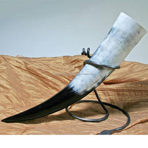 ฮอร์นดื่มควายธรรมชาติพร้อมขาตั้งโลหะกำหนดขนาดเองได้ฮอร์นดื่มสำหรับตกแต่งบ้าน - Product Image 3