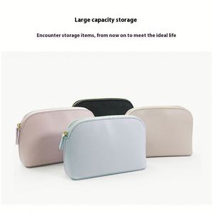 2025 High-End Fashionable Textured Leather PU Shell Clutch Bag Waterproof Zipper Closure Portable Storage <b>Makeup</b> Pouch Bag <b>Case</b> - Product Image 2