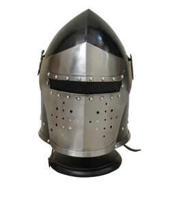 Casco de Caballero Medieval Plateado Hecho a Mano, Pieza Decorativa de Armadura para Exhibición Histórica, Colección de Cosplay - Product Image 3