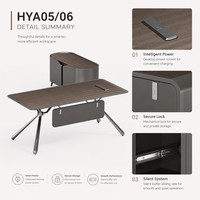 Escritorio Profesional para CEO con Patas Metálicas Arquitectónicas, Tablero MDF E1, Pintura a Base de Agua, Mueble de Oficina para Gerentes