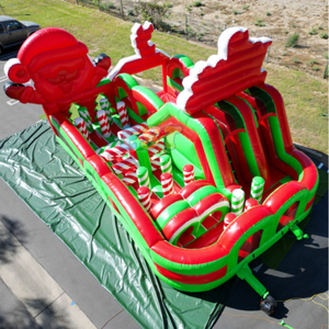 Parcours d'obstacles gonflable du père noël Noël festif intérieur extérieur amusant parcours d'obstacles château de toboggan gonflable <span class=keywords><strong>pour</strong></span> les enfants - Product Image 4