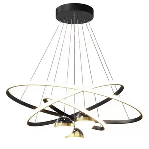 Modern LED Chandelier Acrylic Pendant <b>Light</b> Gold Color For Home <b>Dining</b> Room Bedroom Lighting - Product Image 3