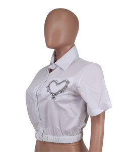 Chemisier décontracté uni à manches courtes et col rabattu avec taille ajustable pour femme – Vente en gros - Product Image 5