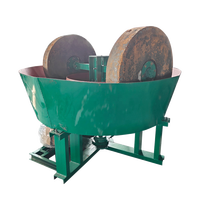 Broyeur à double roue pour l'or, moulin à eau pour l'or, équipement de broyage et de concassage humide pour minerai d'or et d'argent