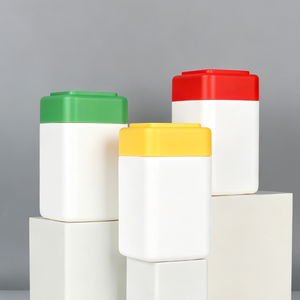 Envase Cosmético Cuadrado de Plástico, Color Blanco, Tapa Codificada por Color para Almacenamiento de Píldoras - Product Image 1