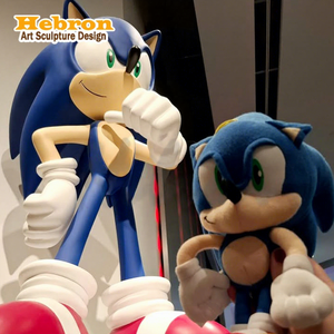 Escultura de Resina Personalizada de Tamaño Real del Personaje de Dibujos Animados <span class=keywords><strong>Sonic</strong></span> el Erizo Azul, Arte Moderno Pintado a Mano para Navidad - Product Image 1