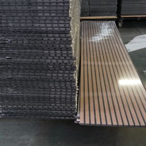 Panneaux muraux acoustiques en bois <span class=keywords><strong>Akupanel</strong></span> à une face, placage chêne/noyer, noyau MDF, légers, installation facile, design graphique - Product Image 2