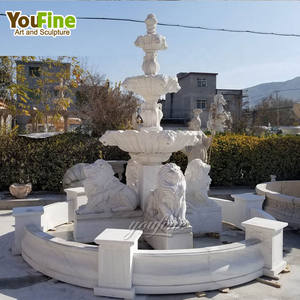 YOUFINE enormi dimensioni all'aperto parco decorazione pietra naturale in marmo fontana di acqua fornitore con leone - Product Image 6