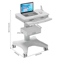 Chariot médical dentaire oral à 4 roues en plastique ABS moderne + alliage d'aluminium aéronautique à prix compétitif pour