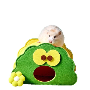 Ninho para <span class=keywords><strong>Hamster</strong></span> de Olhos Grandes, Esconderijo de Feltro com Design de Desenho Animado para Hamsters, Porquinhos-da-Índia e Petauros-do-açúcar - Product Image 5