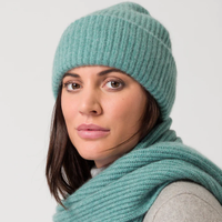 Bonnet personnalisé en mélange de laine mérinos et de cachemire de qualité supérieure, tricoté côtelé, pour femme, avec logo personnalisé