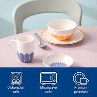 Mug à café contemporain en porcelaine allemande, motif floral Villeroy & Boch - Grande capacité, compatible lave-vaisselle et micro-ondes