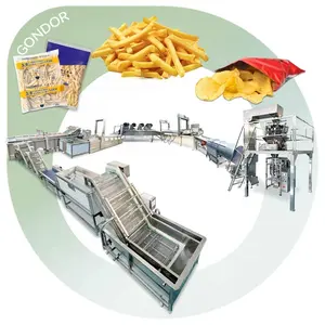 Línea de producción automática para hacer patatas fritas, línea de procesamiento francés, totalmente usada