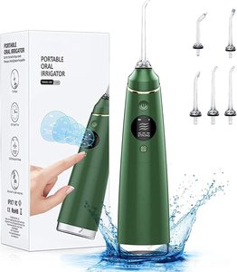 Irrigador de dientes inalámbrico de agua verde, 10 modos de bricolaje, pantalla OLED, recargable, cuidado bucal, <span class=keywords><strong>ducha</strong></span> de viaje - Product Image 1