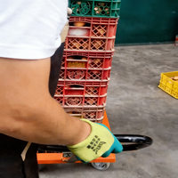 Chariot élévateur industriel portable en acier inoxydable pour bacs de transport d'œufs, légumes et fruits de mer, chariot à palettes OEM