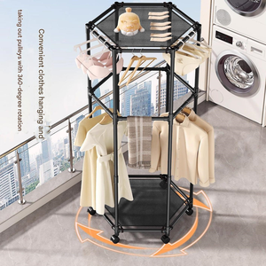 Perchero Metálico Moderno y Portátil para el Hogar, con Ruedas y una Malla de Almacenamiento, Apto para la Sala de Estar. - Product Image 1
