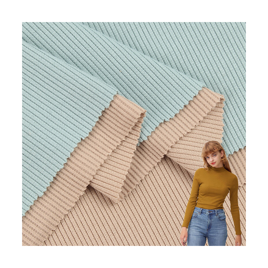 Boran Textile Recycled Ribbed 94% Rayon 6% Spandex Ring Spun Knit Interlock Double Rib Viscose Jersey Fabric for Dress