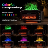 Humidificateur d'air à ultrasons 230 ml avec logo personnalisé, diffuseur d'arômes pour cheminée, lumière d'ambiance et effet flamme pour chambre à coucher