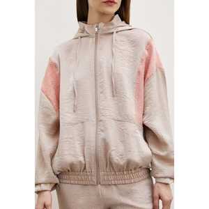 Sudadera con Capucha y Cierre para Mujer, Beige, Tejida, Transpirable, Informal - Product Image 3