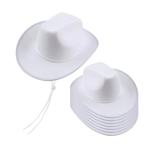 Haiwin – <span class=keywords><strong>chapeau</strong></span> <span class=keywords><strong>de</strong></span> Cowboy occidental en feutre, avec cordon <span class=keywords><strong>de</strong></span> serrage réglable, pour homme et femme - Product Image 6
