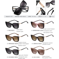 MS 81757 Lunettes de soleil magnétiques optiques polarisées personnalisées pour femmes Clip magnétique pour femme Personnalisation photochromique