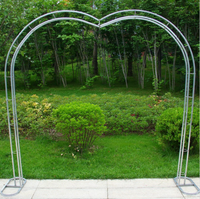 Arche de jardin en acier inoxydable, treillis en fer pour mariage, toile de fond de fleurs en soie, décoration d'événements, support pour plantes grimpantes