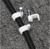 Serre-câble rond carré en plastique avec clou en acier 6-20mm, pince à clou pour fil électrique, attache de tuyau, clips de fixation pour câbles réseau et téléphoniques