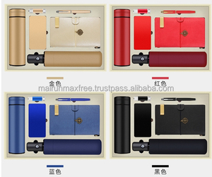 ชุดของขวัญสมุดโน้ตหนัง PU MAXFREE A5 พร้อมกระติกน้ำสุญญากาศสแตนเลสและปากกา ดีไซน์ไร้สายรัด สามารถสลักชื่อได้ ขายดีอันดับต้นๆ - Product Image 3