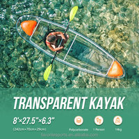 Spatium 2025 Kayak transparent individuel en gros, kayak de pêche transparent, bateaux à rames transparents, canoë/kayak transparent à vendre