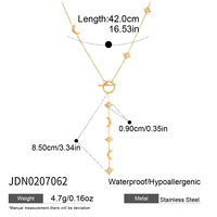Collier tendance en acier inoxydable plaqué or avec pendentif en forme de lune et perle d'imitation, chaîne à maillons, cadeau idéal pour femme