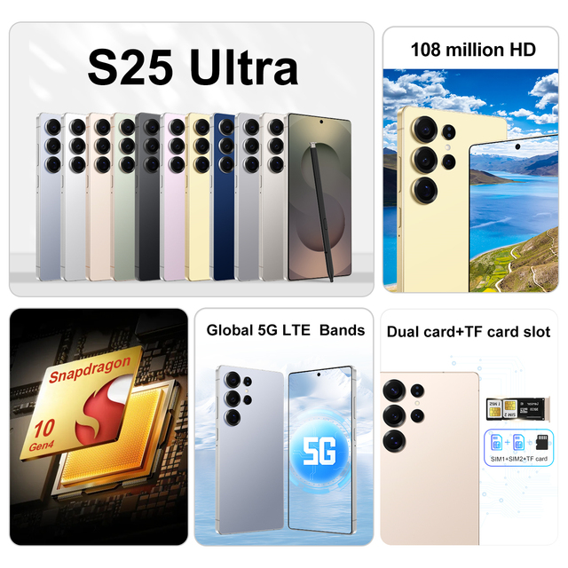 Best Selling 5G Dual SIM Android 14 Deca Core 16GB 108MP 8000mAh Battery 120Hz Refresh Quick Charge Gaming Smartphone