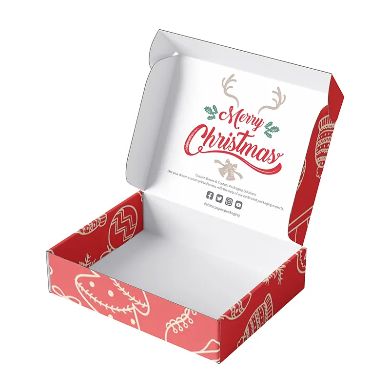 Цветная Рождественская подарочная коробка в западном стиле на заказ, магнитные почтовые ящики с вставкой